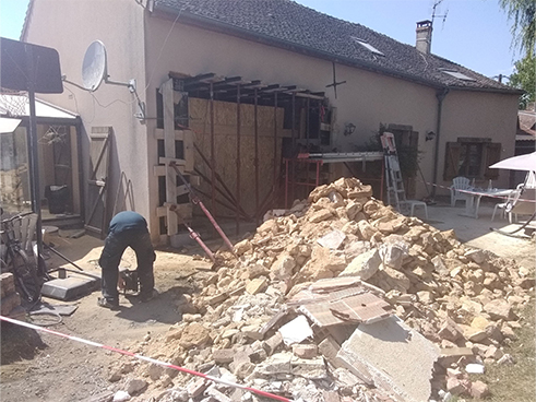 Evacuation gravats de chantier