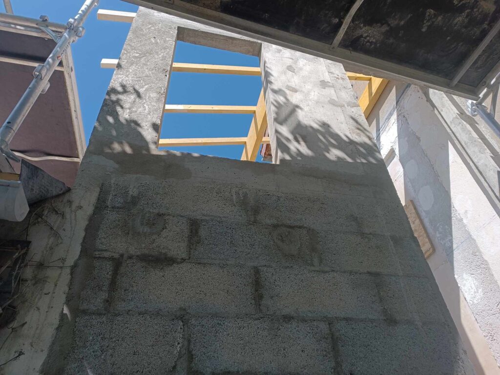 Mur maçonné pour ouverture